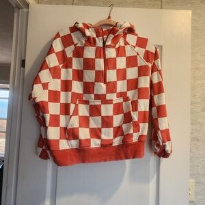 Blakeley Dezigns Red and White Checkered Women's Hoodie Size S/M GUC